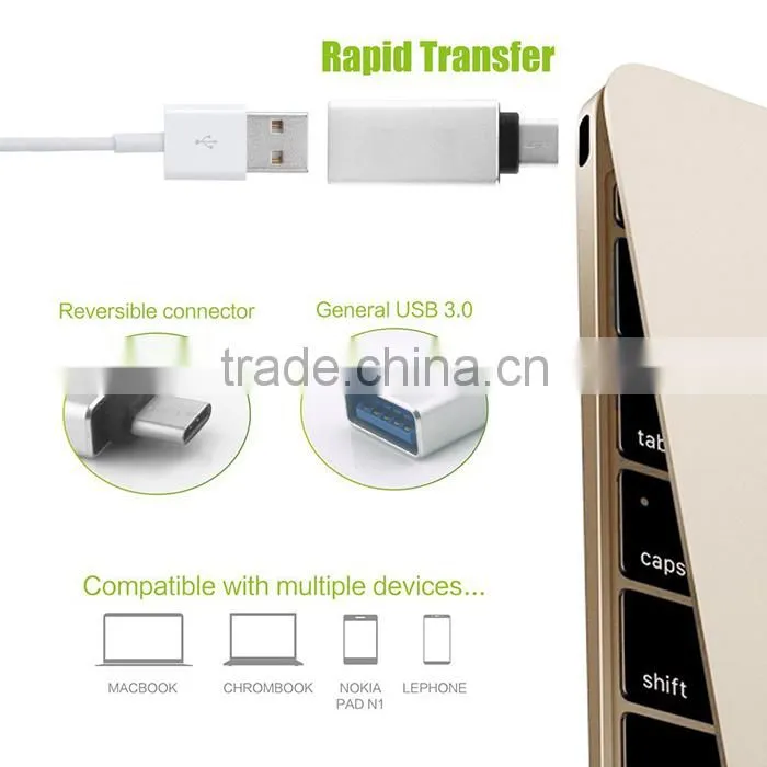 3.1 USB-C(Type-C) to 3.0 USB-A(Type-A) High-Speed Adapter Converter Connector for Apple New Retina MacBook, Nokia N1