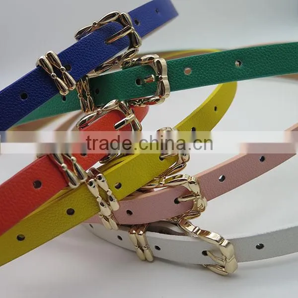 Fashion leather belt with tinny bow tie for women