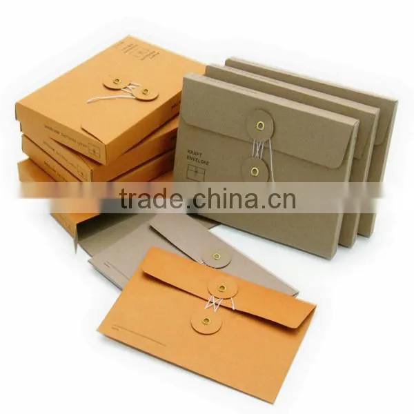 OEM kraft envelope with button and string closure