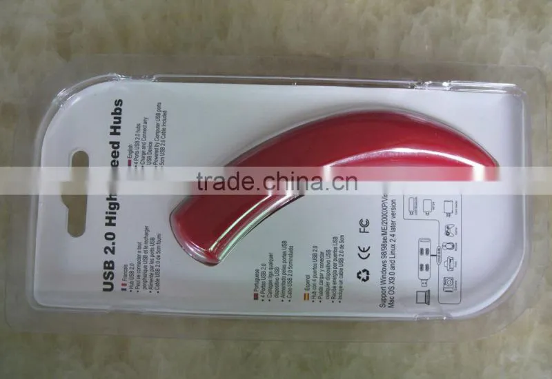 Eggplant Pepper Corn USB 2.0 HUB 4 Port High Speed Splitter Adapter Cable For PC