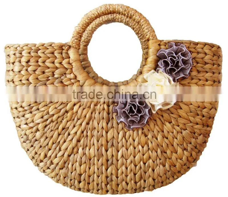 Hottest selling best quality brown water hyancinth bag from vietnam