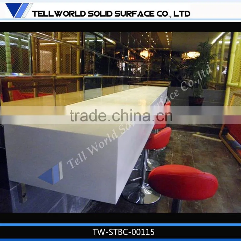 2014 modern novelty desig high quality wine bar counter, acrylic solid surface for sale
