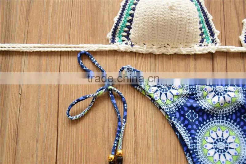 triangle crochet bikini, Supplier of Crochet handmade knitted Bikini