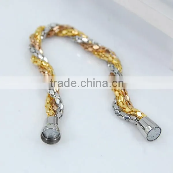 Stainless Steel mesh chain bracelets,Gold plated mesh magnetic bracelets