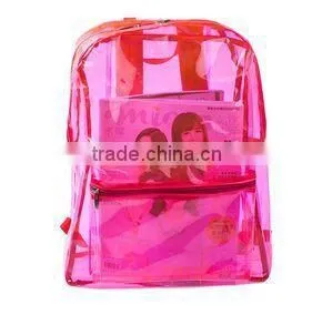 2015 OEM packbag transparent high quality PVC school bag hot sale