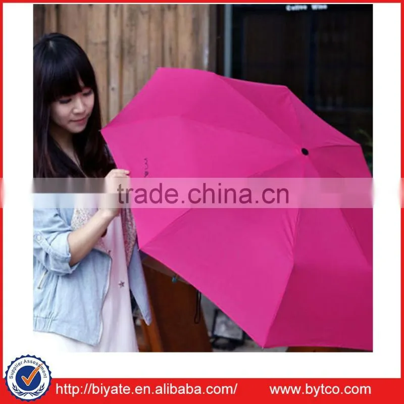 Factory Price Pongee Manual Open 3 Section Umbrella