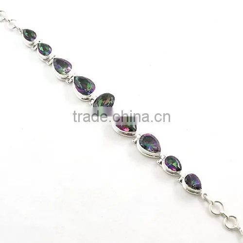 Rutilated Quartz bracelet silver jewelry with natural gems 925 solid sterling silver jewelry