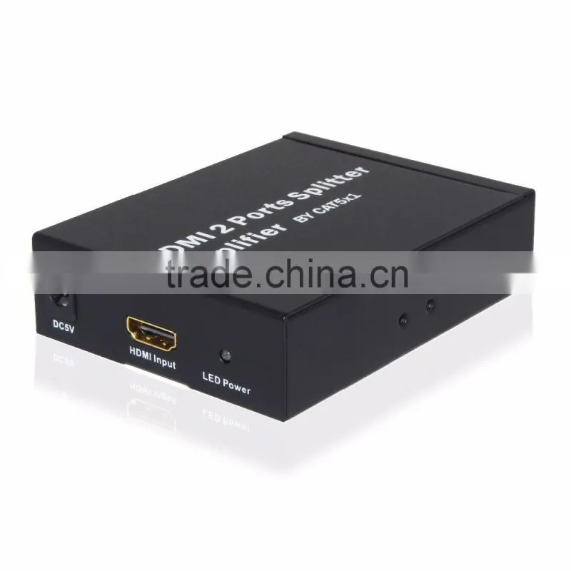 high speed hdmi splitter 1x2 home theater sound system 1 in 2 out hdmi spliter by cat5e/6 cable UTP support 3D