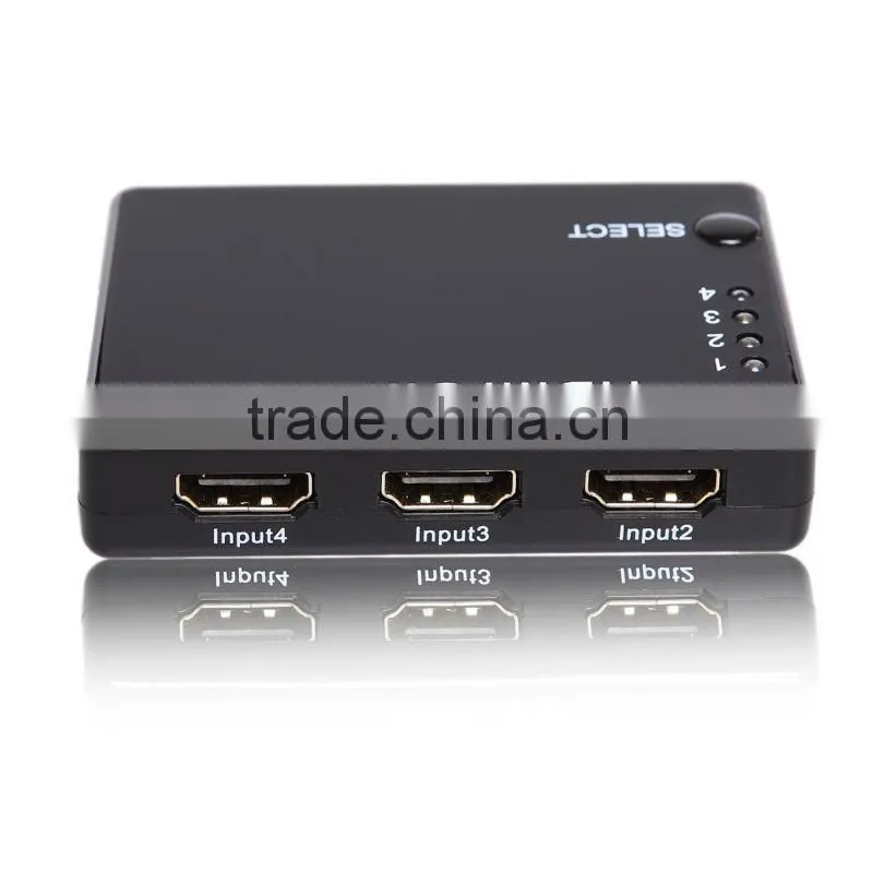 4 ways hdmi switch oem 4x1 hdmi switcher with IR Remote Support 3D 1080p used with android tv box