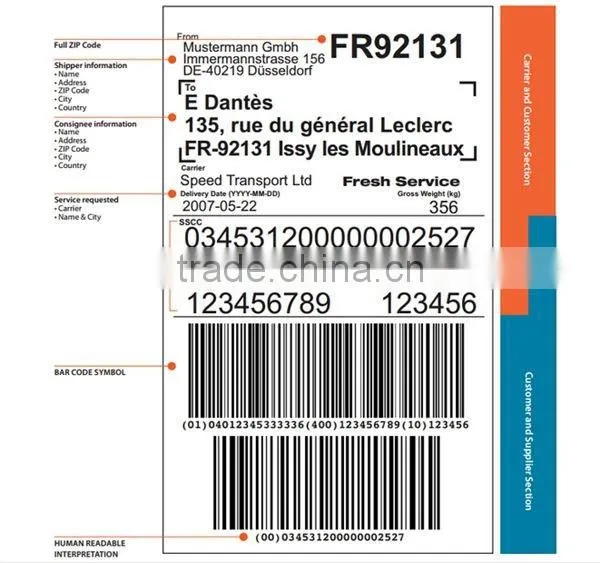 wholesale printing thermal stickers shipping label