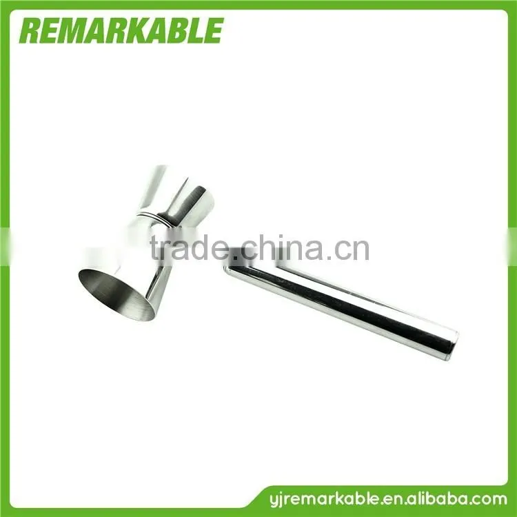 Deluxe bar tool set stainless steel jigger/double jigger with handle