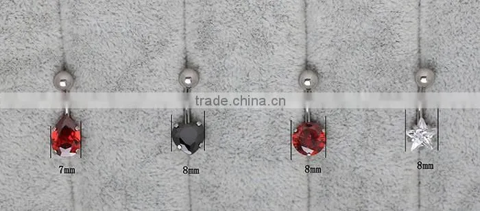 Fashion Jewelry Multi-shape Gem Wholesale 316L Stainless Steel Belly Ring