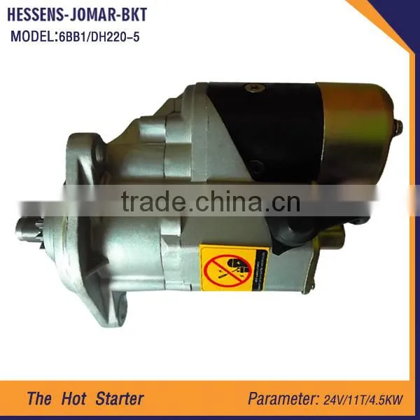 best selling high performance 24v auto starter for DH220-5 6BB1