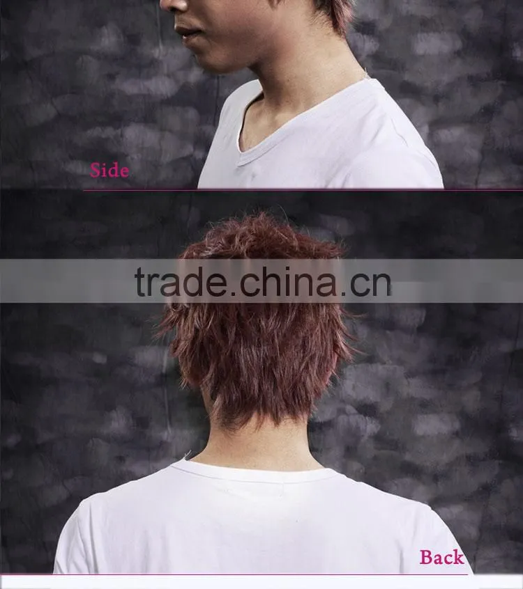 2014 Hot selling Good price high density short hair wig men