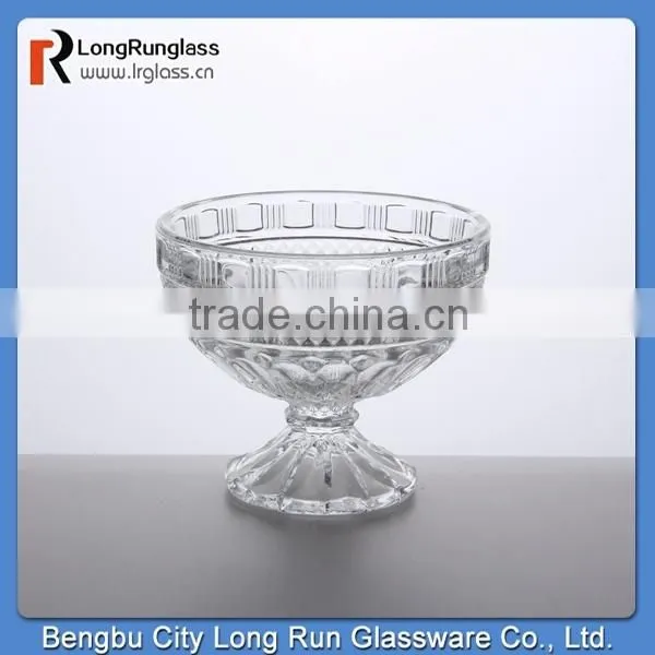 LongRun 2015 Stocked Feature 222ml grace carved frosted Ice Cream Glass bowl with stand manufacture
