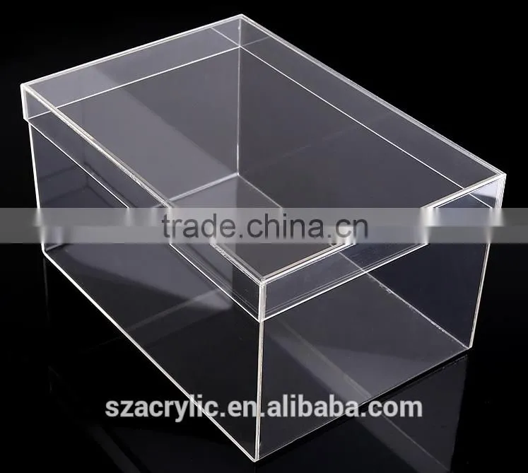 Customized clear acrylic shoe box fancy acrylic shoe box