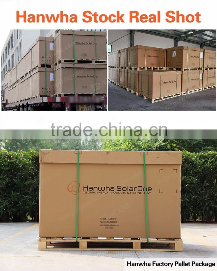 Hanwha A grade 4BB 250w 255w 260w 265w 270w 275w 300w 305w 310w 315w 320w panel solar fabricantes en China with best price