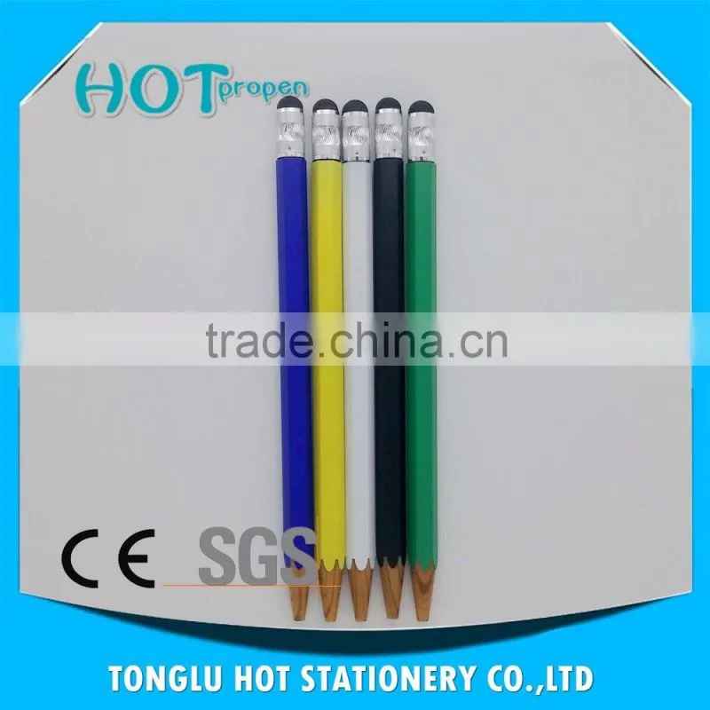 wood pencil style twist screen touch pen