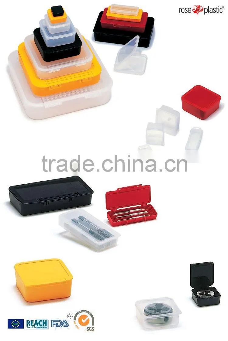 PP transparent plastic die and hand tap box packaging container with closure Uni box UB