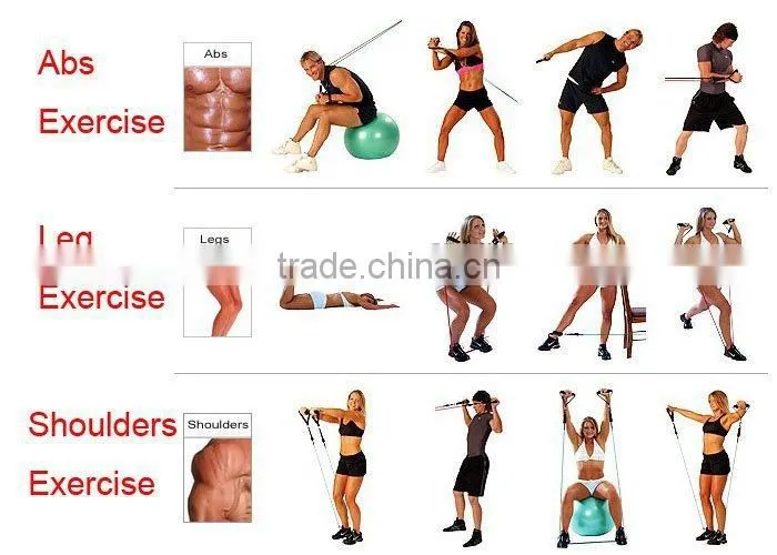 Fitness Resistance Bands Resistance Rope Exerciese Tubes Elastic Exercise Bands for Yoga Pilates Workout
