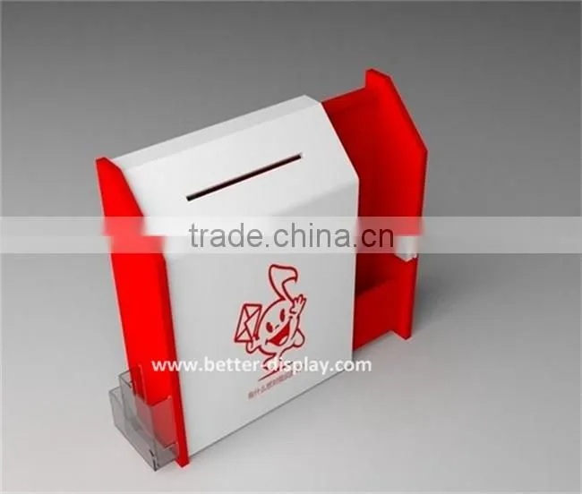 red heart shaped charity collection money boxes free stand