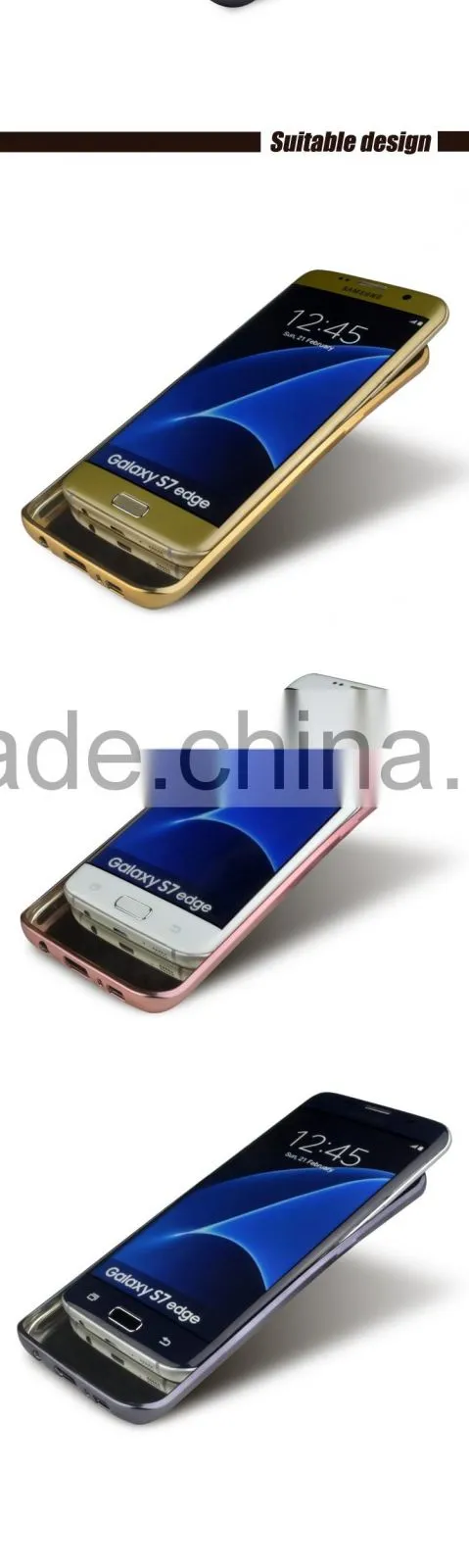 Wholesale China Golden Electroplating TPU Full Cover Case for Samsung S7 Edge Mobile Phone Back Cover
