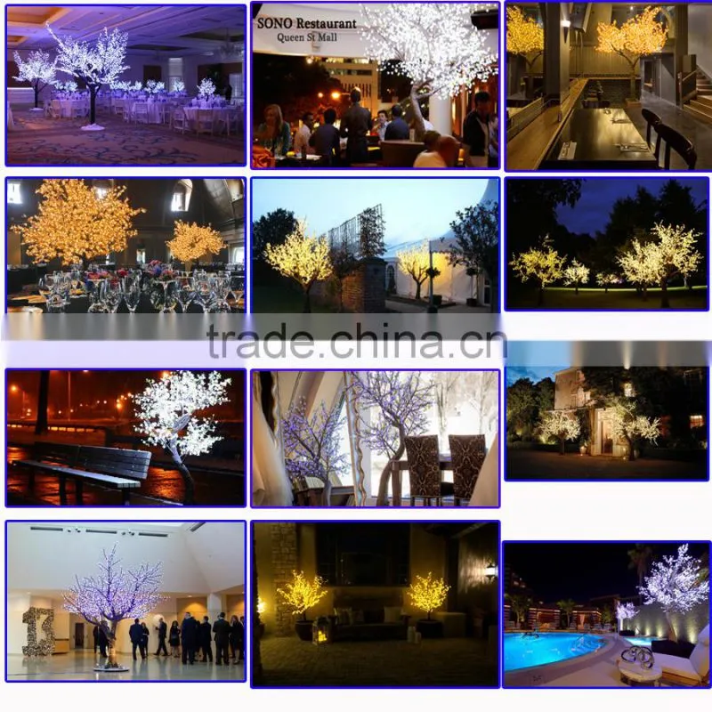 Outdoor Artificial LED Cherry Blossom Tree Light, Big blossom cherry tree with azaleas
