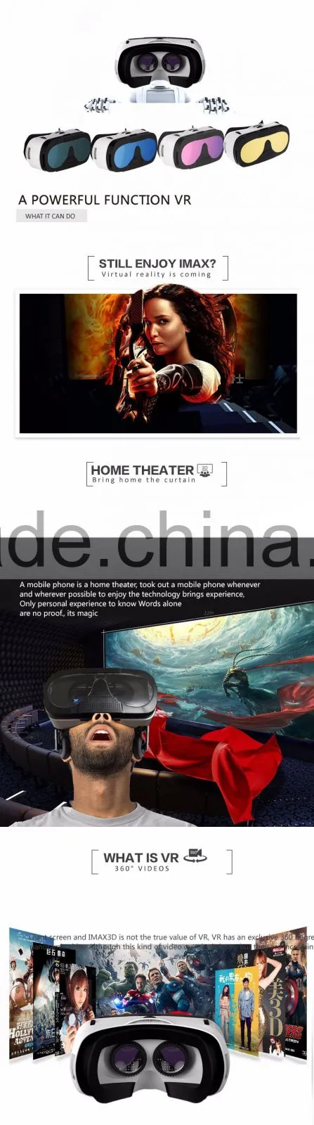 2016 HTOMT Plastic Google Cardboard VR 3D Glasses 9D VR cinema