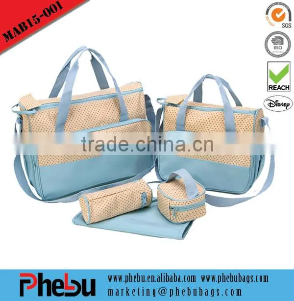 2015 leather diaper baby bag set(MAB15-007)