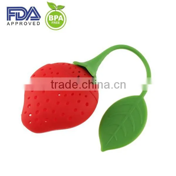 New Designed Silicone Tea Infuser/Silicone Tea Strainer/Strawberry shape silicone tea bag