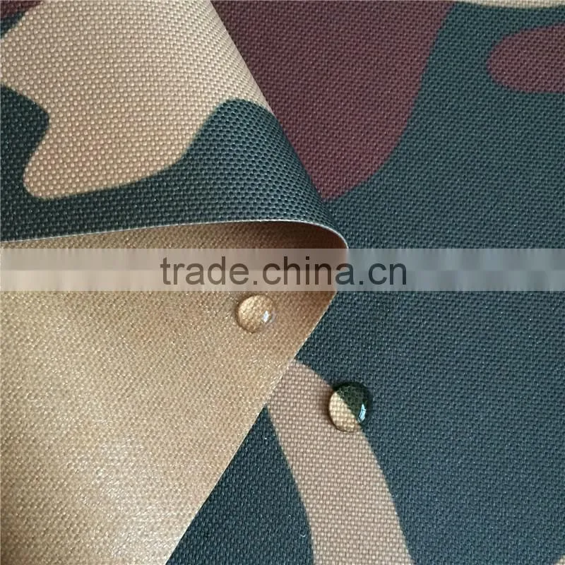 Outdoor Waterproof Bag Fabric 600D Camouflage Polyester Oxford Fabric bonded TPU film with PU coated