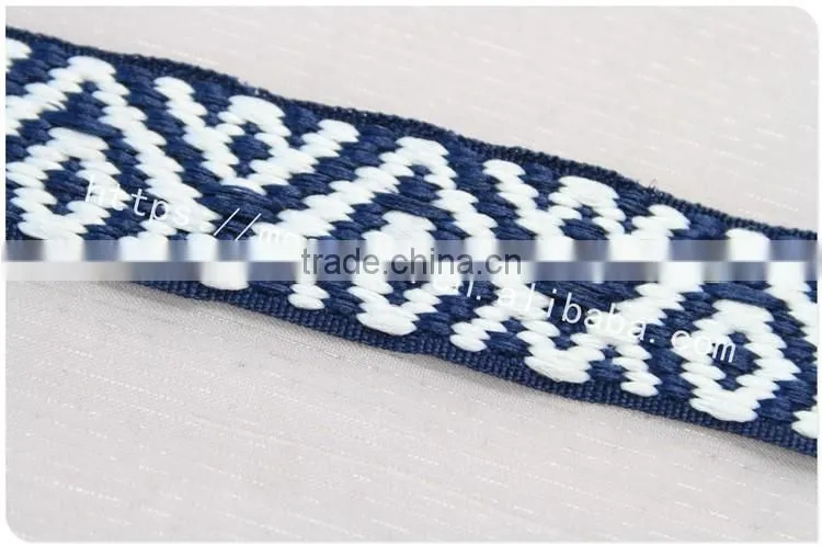 High quality polyester 20mm ethnic woven yarn dyed webbing for garment