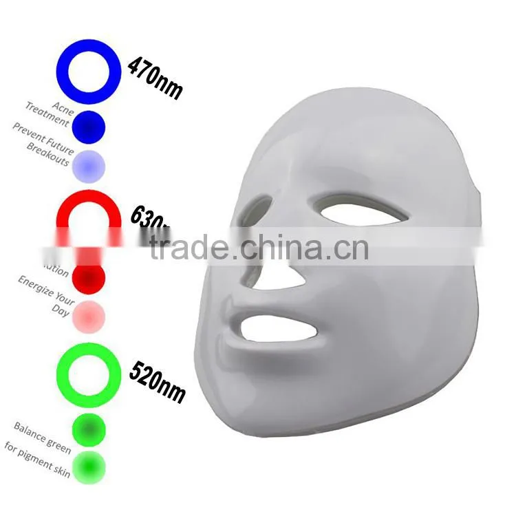 Wholesale home use 3 colors skin led face mask for skin rejuvenation