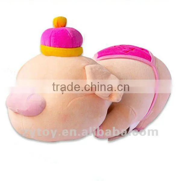 cute naked sexy plush stuffed pink pig toy