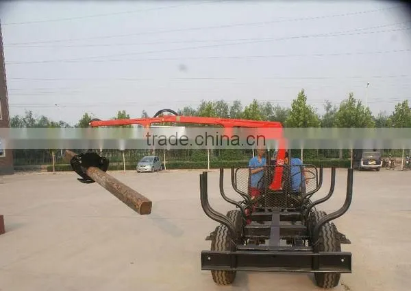 CE approved timber trailer with crane