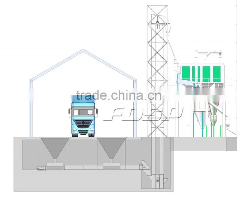 200t paddy silos storage in rice plant whole project