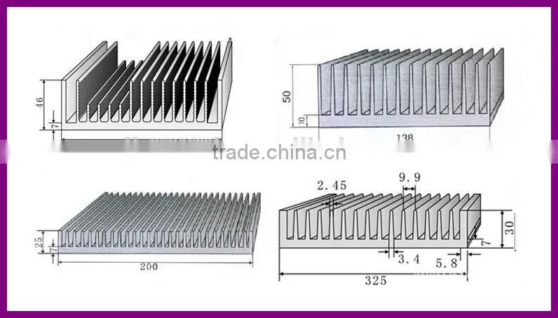 CNC machining black aluminum LED street light heat sink
