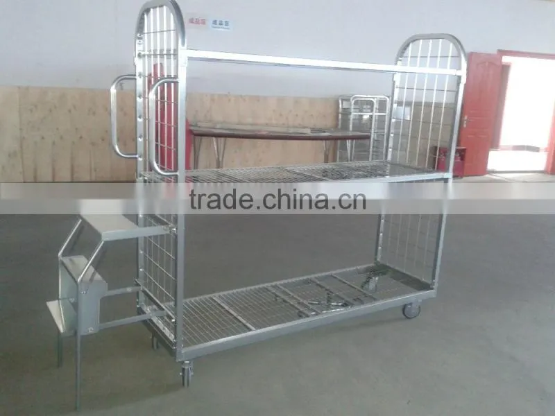 roll container trolley with 2 or 4 fixed/lockable castors
