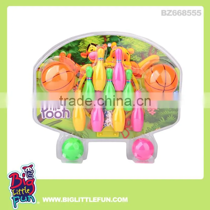 Sport toy basketball hoop and bowling set toy