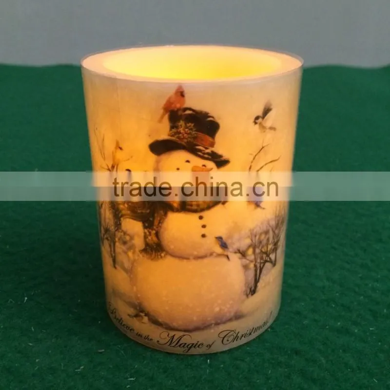 Christmas decor led flameless candles led wax candles for Christams yellow flicking flameless led candle battery operated candle