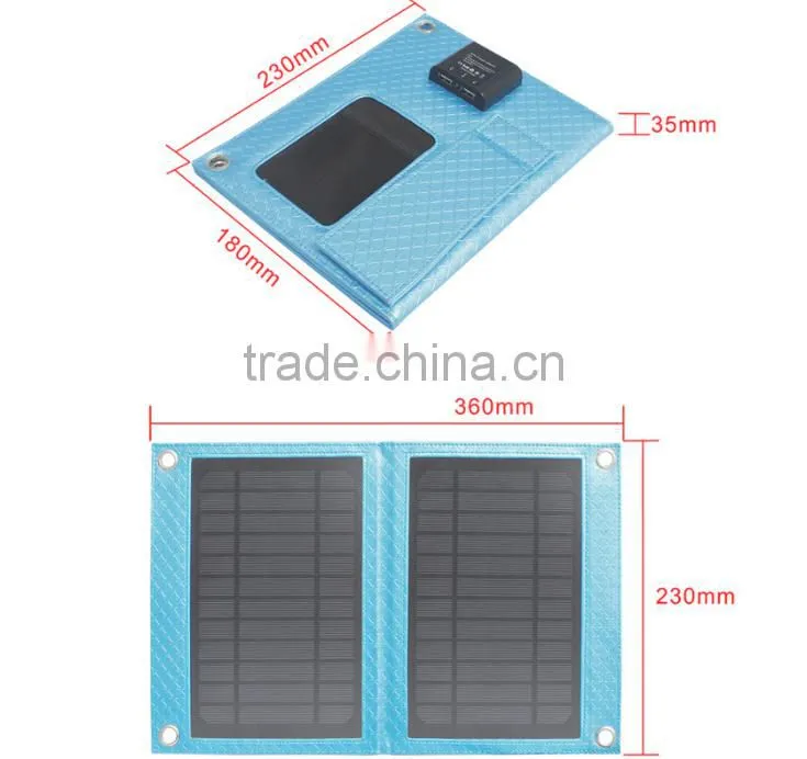 China manufacture 7w solar usb wire charging bank phone