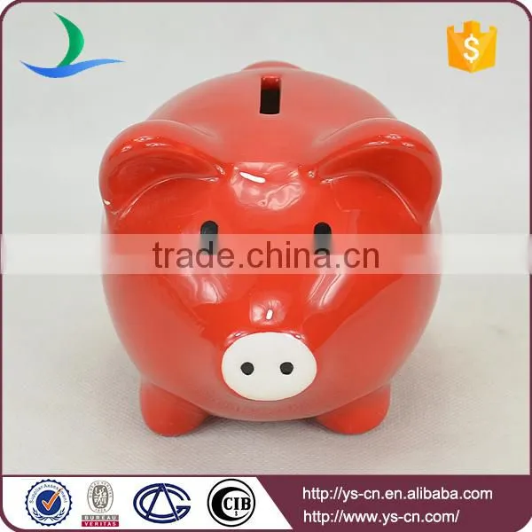 YScb0011-01 Wholesale red piggy bank ceramic