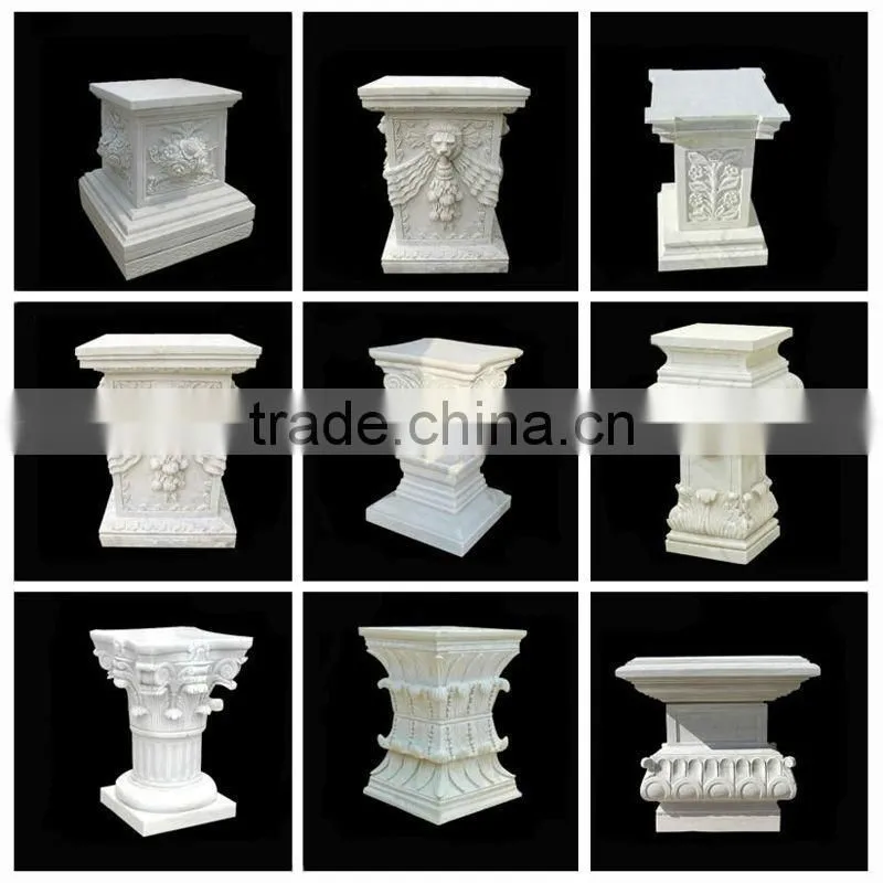Natural Stone Pedestal with Lion Head