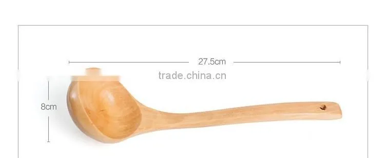 Chinese Natural Wood Soup Spoon, Green wooden Spoon for custom printed Kitchen