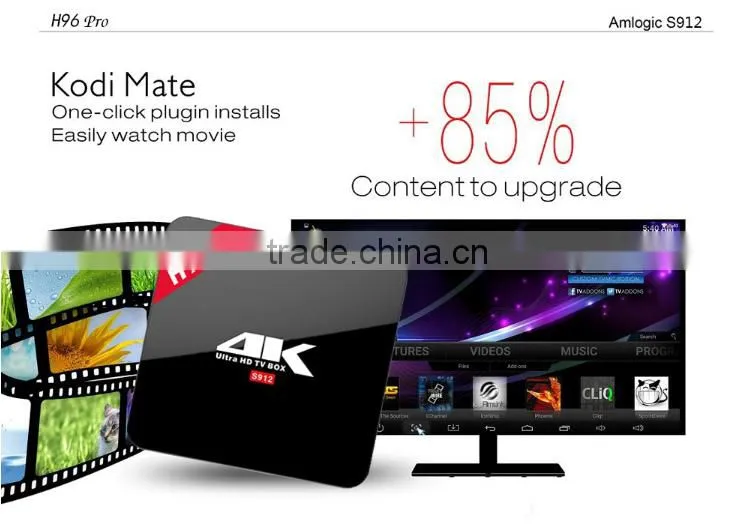 Android 6.0 Best Free Live Channels H96 Pro TV Box 2GB 3GB 16GB Kodi 16.1 Pre-installed 4K HD Free Porn Video TV Box