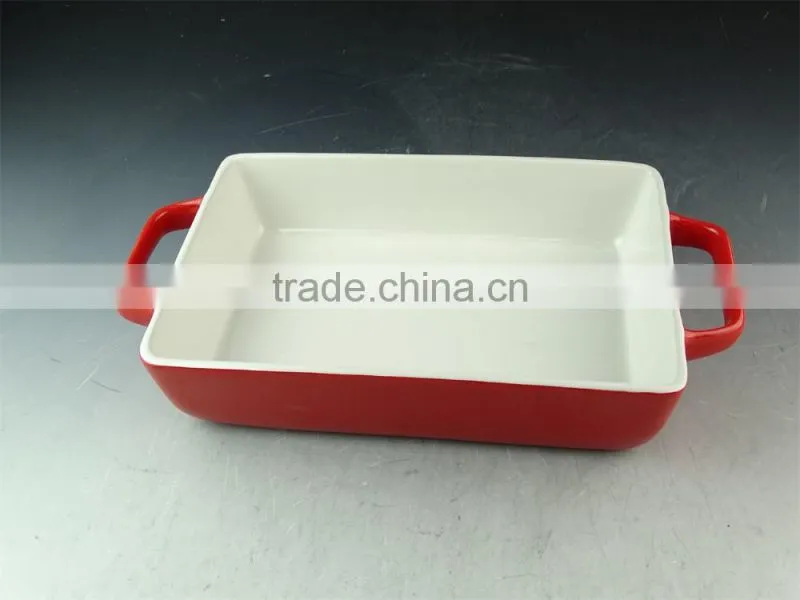 Cheap ceramic professional bakeware,High quality square Stoneware bakeware
