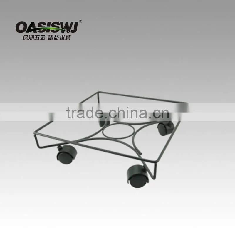 indoor removable metal wire flower shelf with 4 wheels /garden display shelf