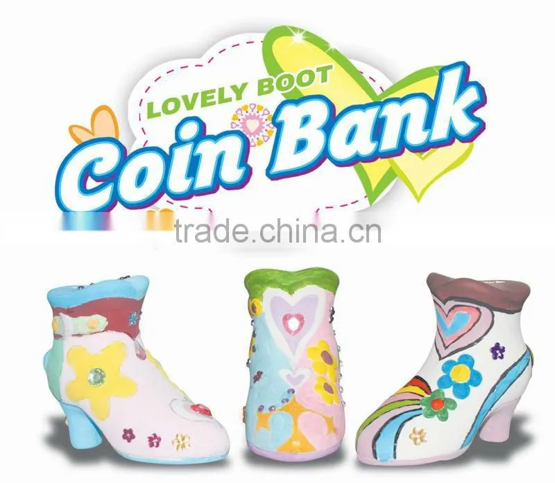 factory Coloring Children Ceramic Lovely Boot Coin Banks