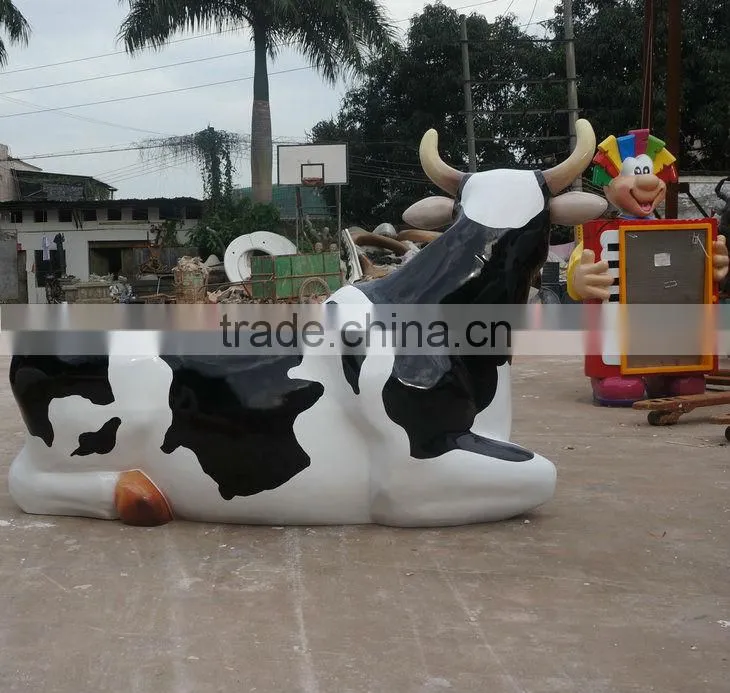 Outdoor fiberglass cow chair