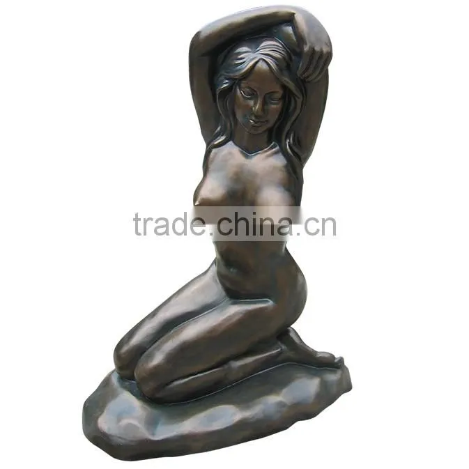 Fiberglass park lady sculpture